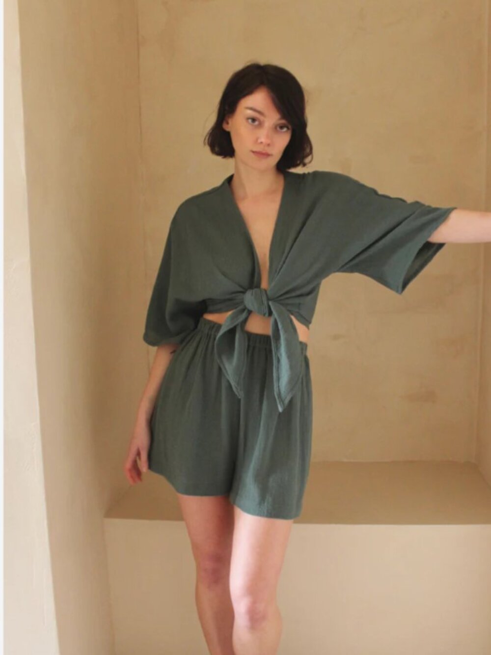 Na Nin Chloe Waffled Cotton Short